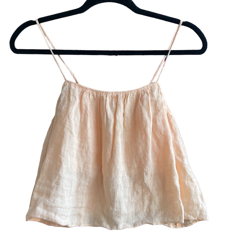 Zara 100% Linen Crop Top Size XS